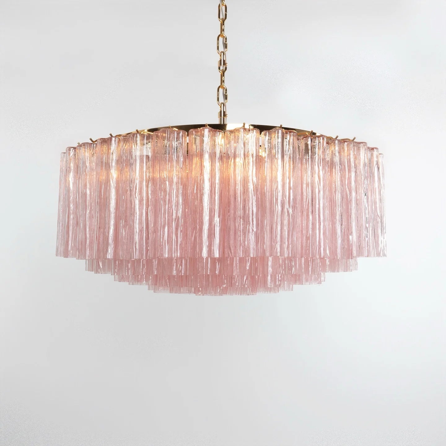 Murano Large Pink Tube Chandelier