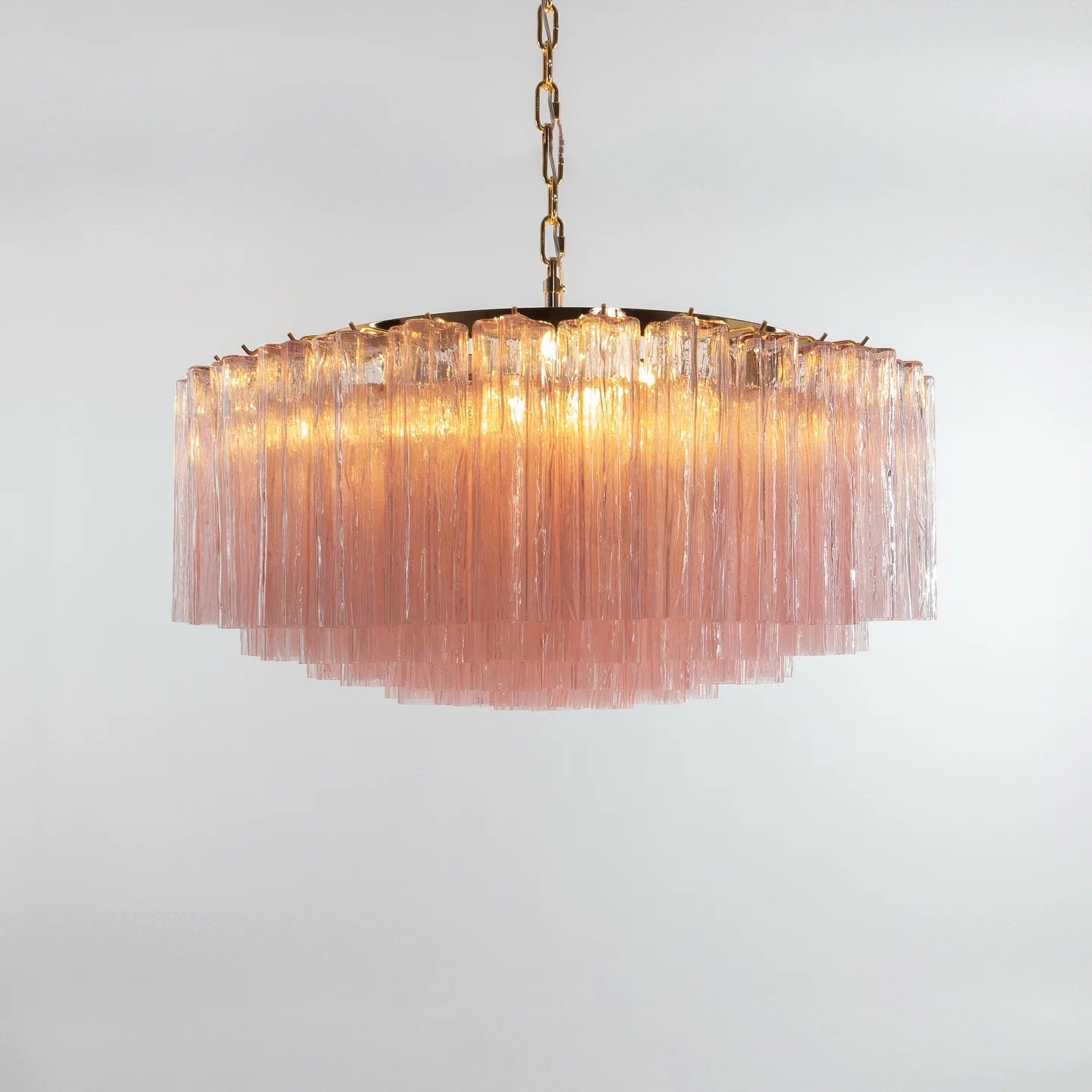 Murano Large Pink Tube Chandelier