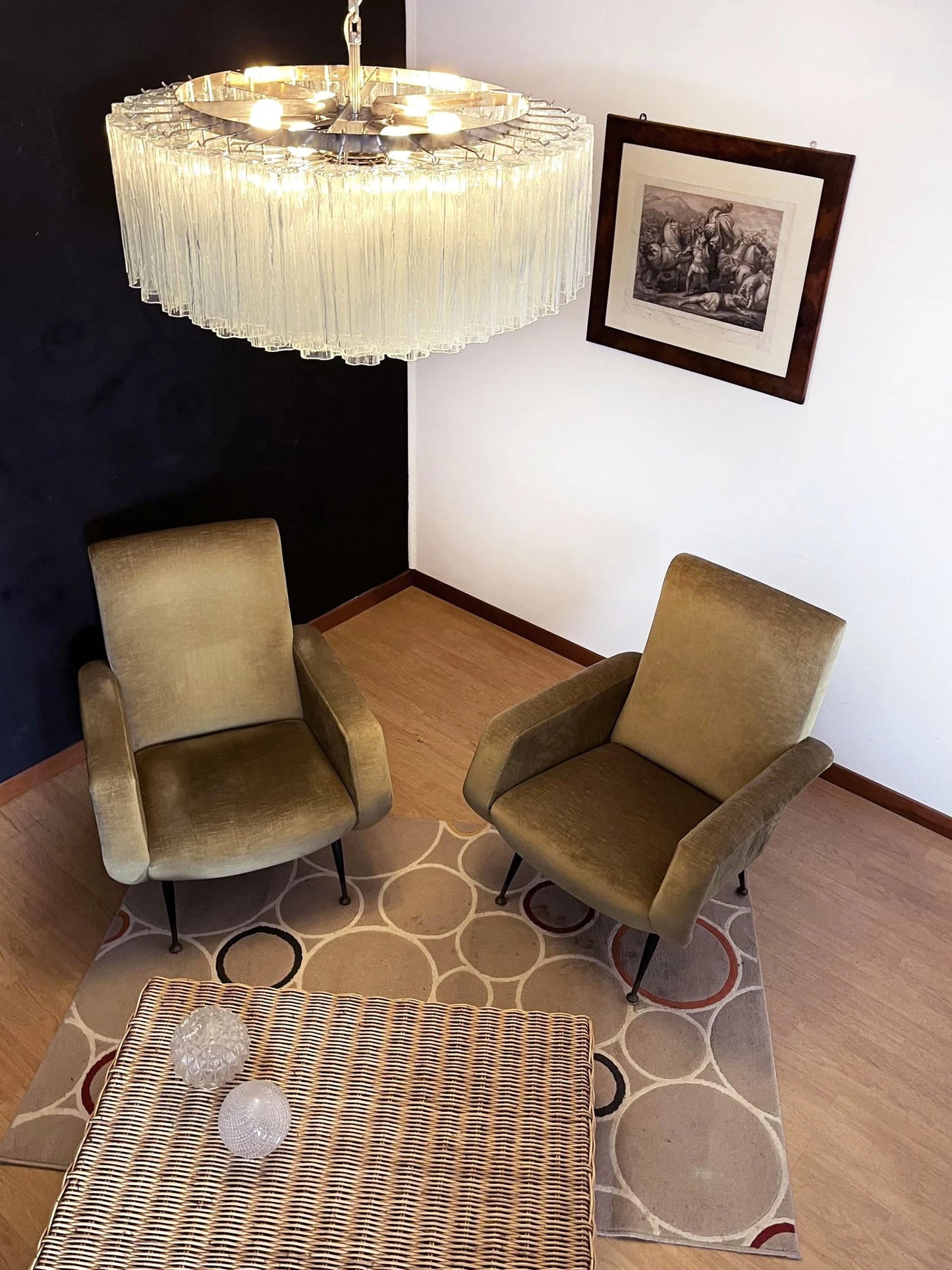 Murano Large Transparent Tube Chandelier