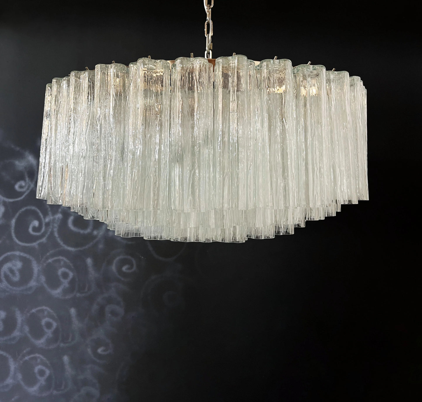 Murano Large Transparent Tube Chandelier
