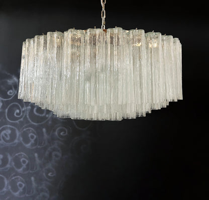 Murano Large Transparent Tube Chandelier