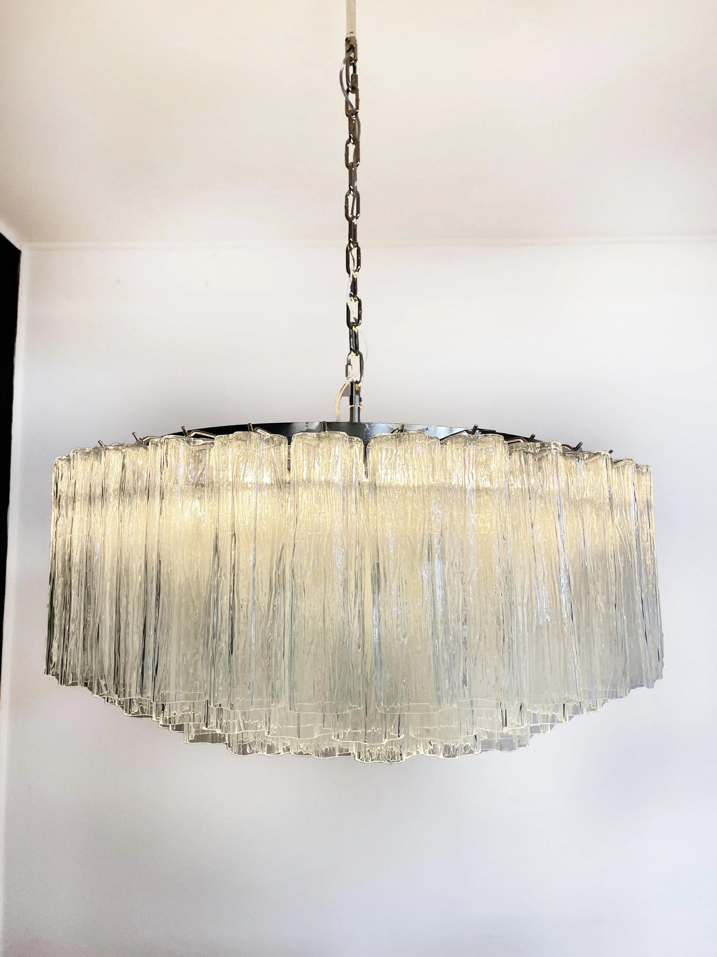 Murano Large Transparent Tube Chandelier