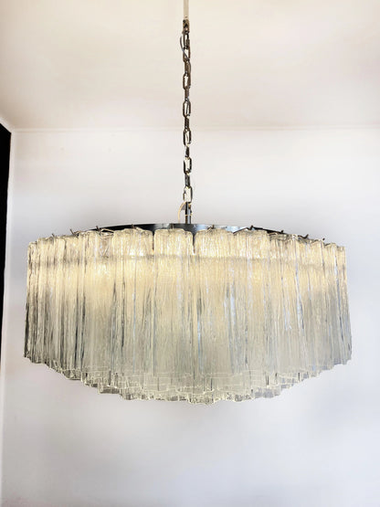 Murano Large Transparent Tube Chandelier