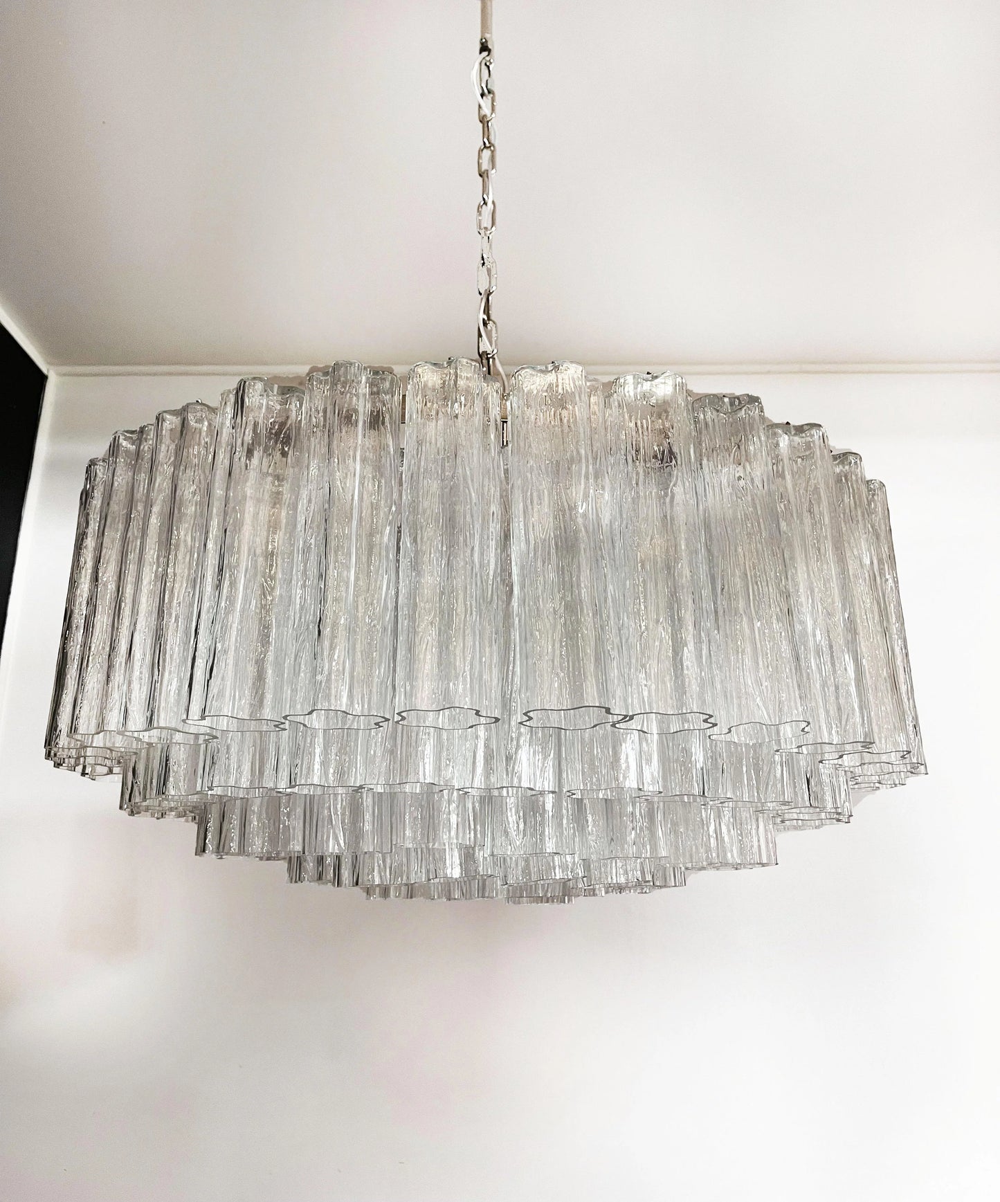 Murano Large Transparent Tube Chandelier