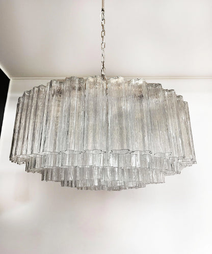 Murano Large Transparent Tube Chandelier