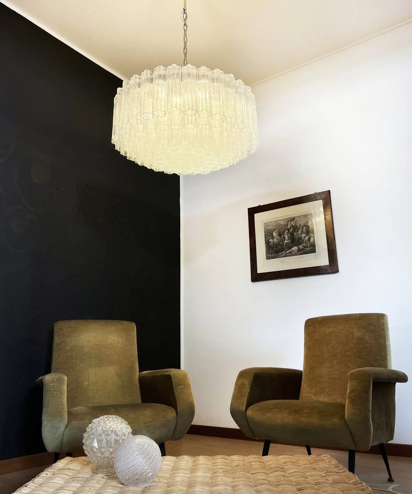 Murano Large Transparent Tube Chandelier