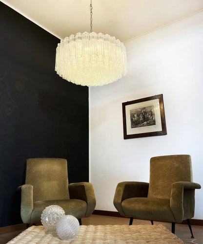 Murano Large Transparent Tube Chandelier