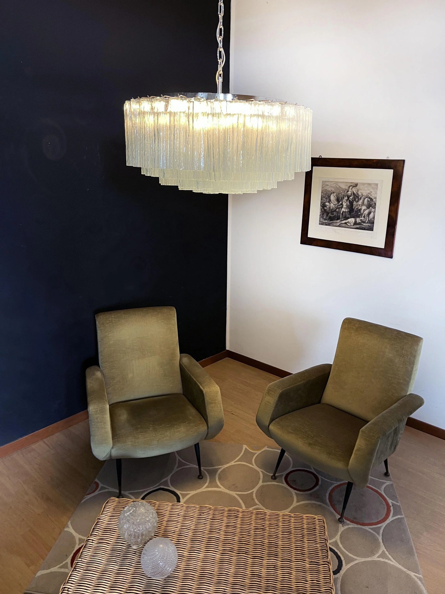 Murano Large Transparent Tube Chandelier