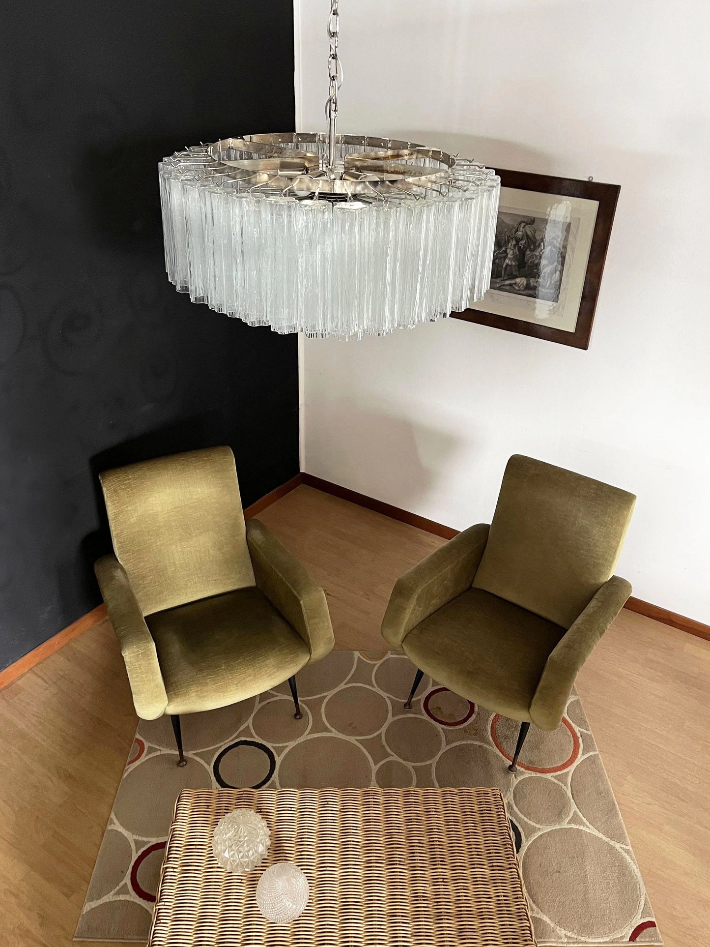 Murano Large Transparent Tube Chandelier
