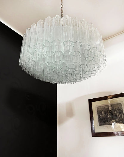 Murano Large Transparent Tube Chandelier