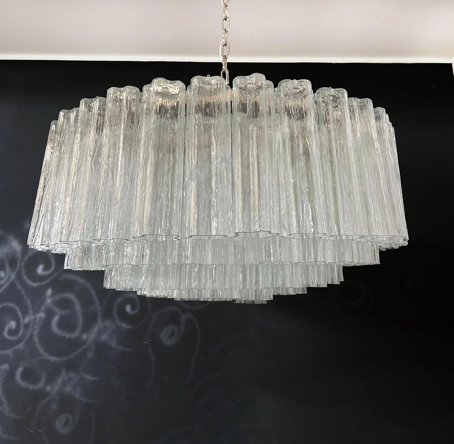 Murano Large Transparent Tube Chandelier