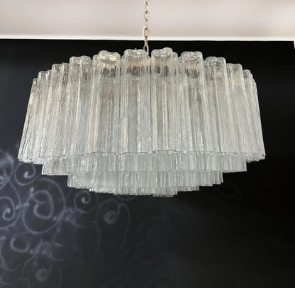 Murano Large Transparent Tube Chandelier