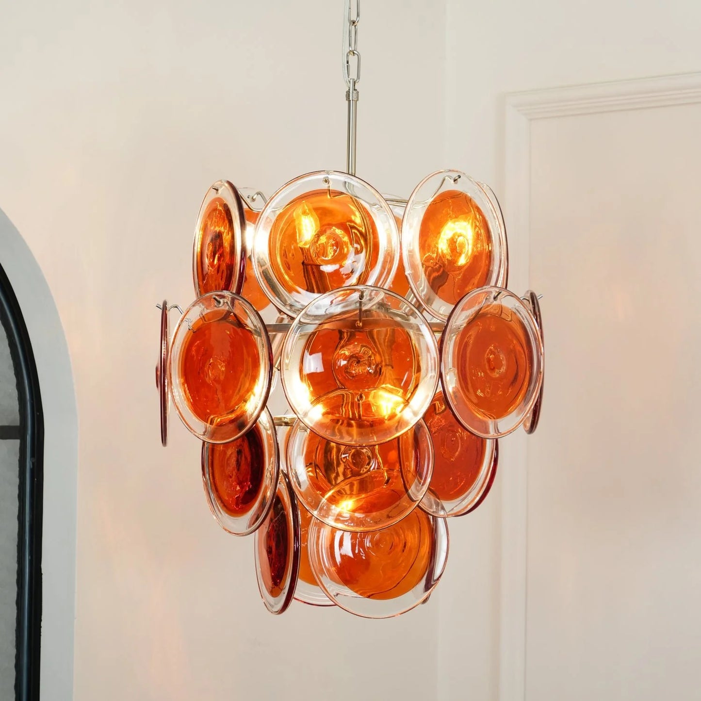 Orange Murano Vistosi Chandelier