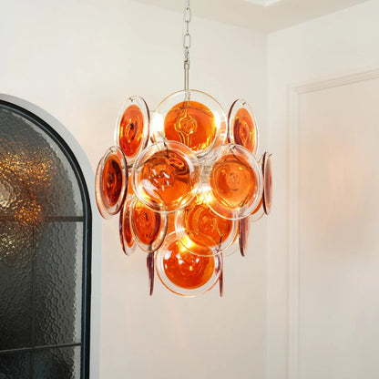 Orange Murano Vistosi Chandelier