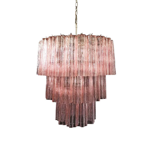 Murano Pink Tubes Chandelier