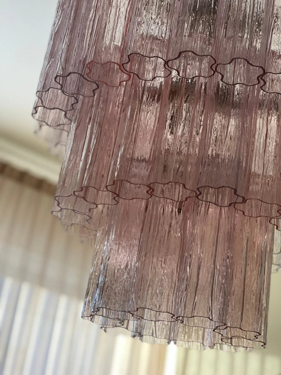 Murano Pink Tubes Chandelier