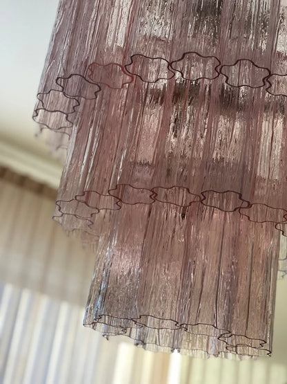 Murano Pink Tubes Chandelier