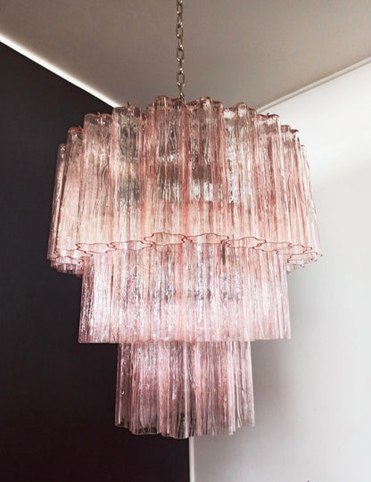 Murano Pink Tubes Chandelier