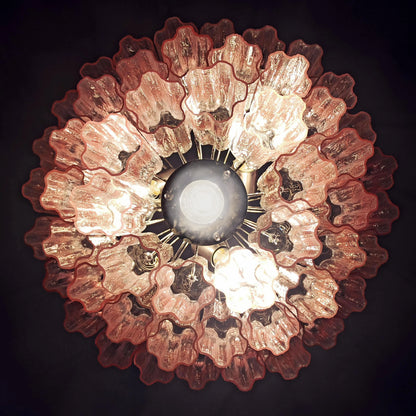 Murano Pink Tubes Chandelier