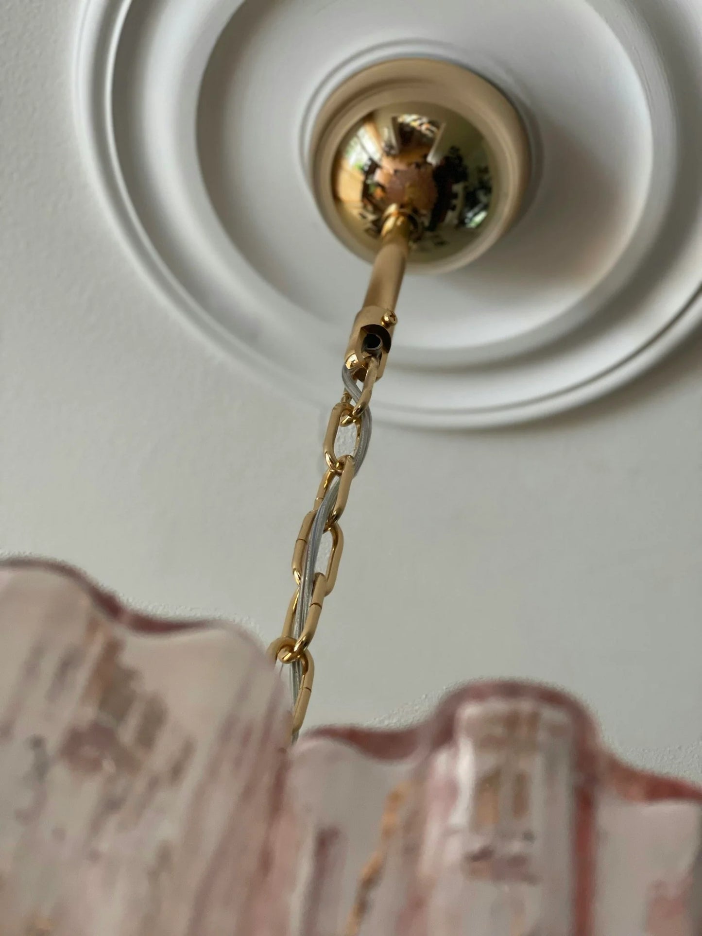 Murano Pink Tubes Chandelier