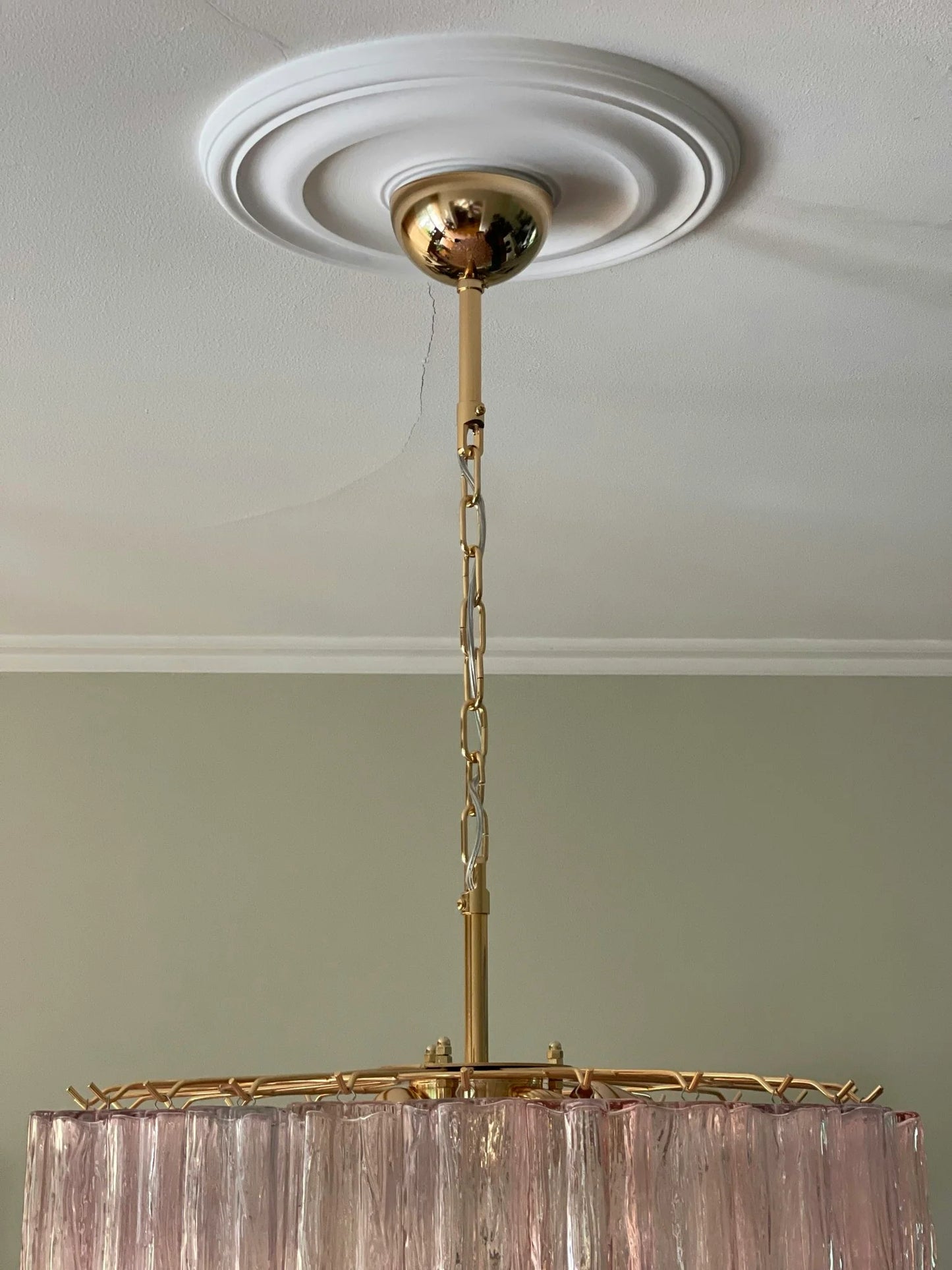 Murano Pink Tubes Chandelier