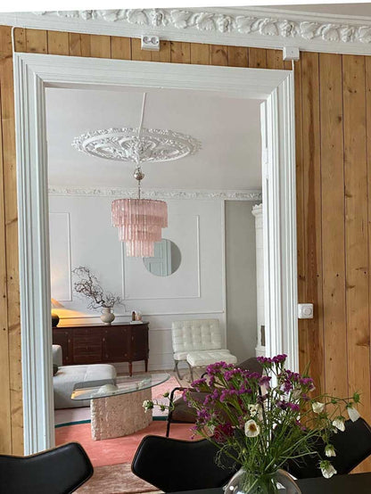 Murano Pink Tubes Chandelier
