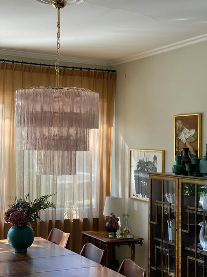Murano Pink Tubes Chandelier