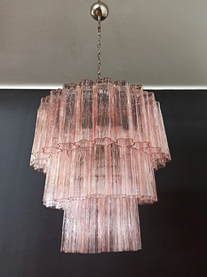 Murano Pink Tubes Chandelier
