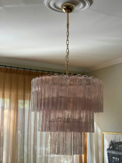 Murano Pink Tubes Chandelier