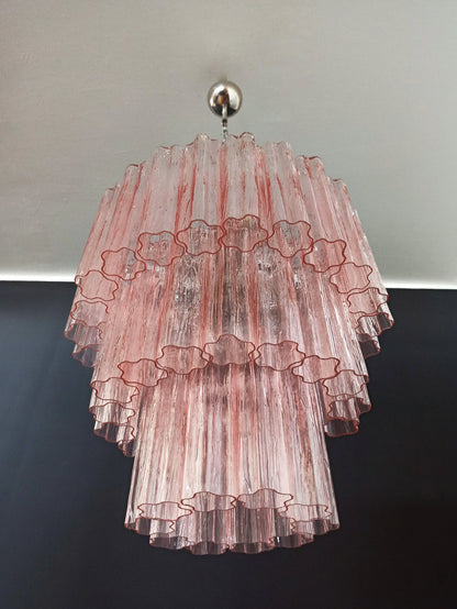 Murano Pink Tubes Chandelier