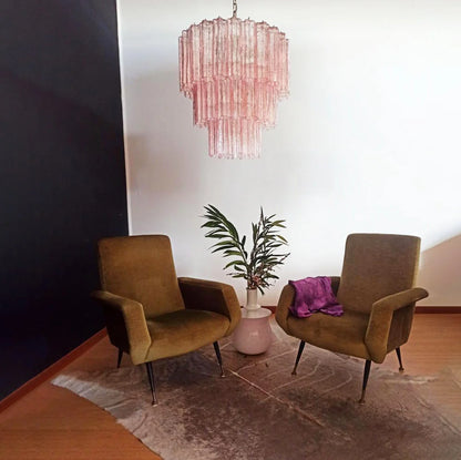 Murano Pink Tubes Chandelier