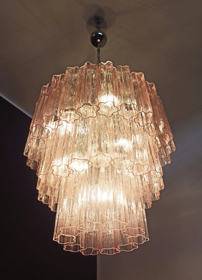 Murano Pink Tubes Chandelier