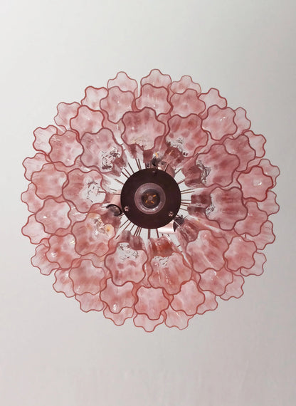 Murano Pink Tubes Chandelier