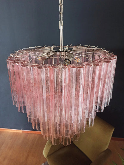 Murano Pink Tubes Chandelier