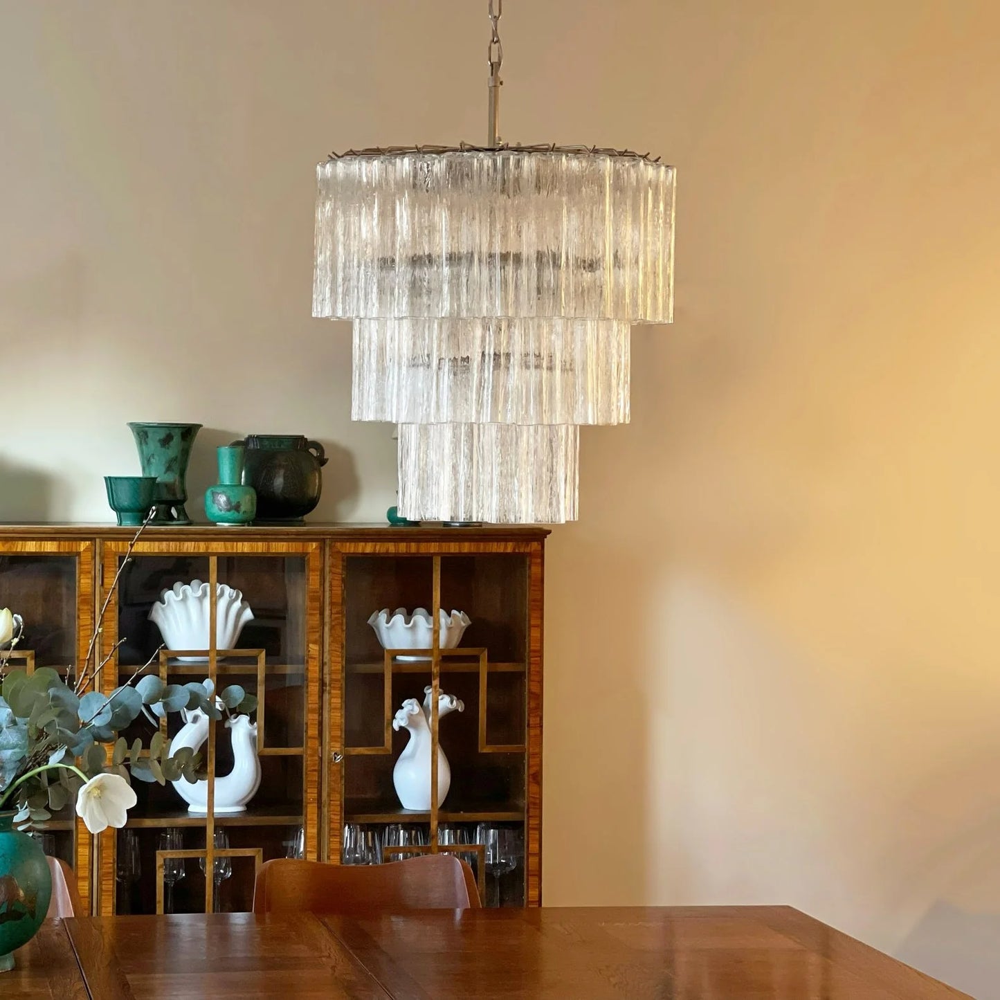 Murano Transparent Tubes Chandelier
