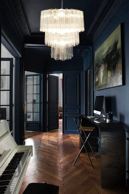 Murano Transparent Tubes Chandelier