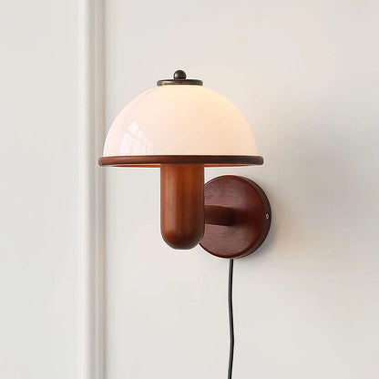 Mushroom Wood Wall Lamp