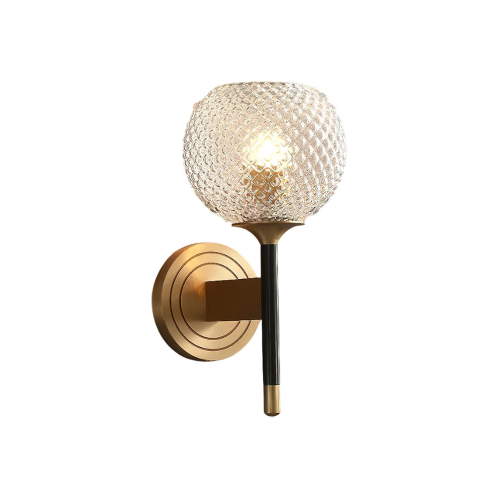 Orrefors Ball Brass Wall Lamp
