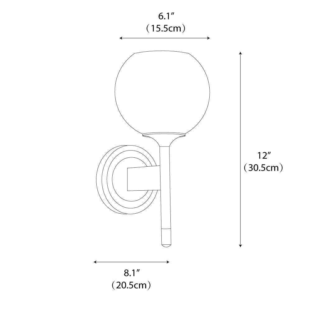 Orrefors Ball Brass Wall Lamp