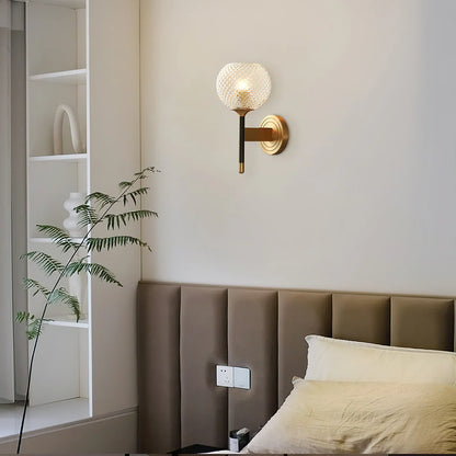 Orrefors Ball Brass Wall Lamp