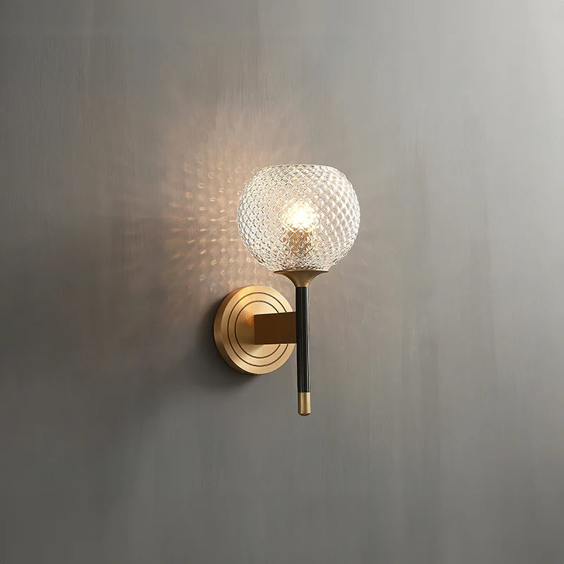 Orrefors Ball Brass Wall Lamp