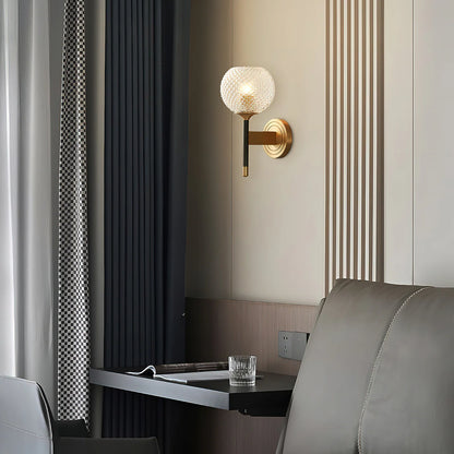 Orrefors Ball Brass Wall Lamp