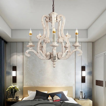 Parrotuncle Wooden Candle Chandelier