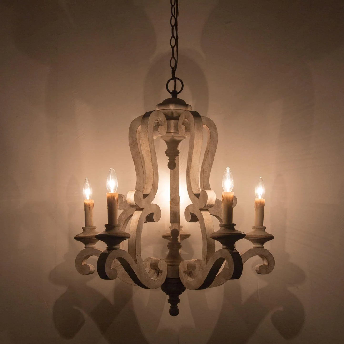 Parrotuncle Wooden Candle Chandelier