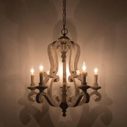 Parrotuncle Wooden Candle Chandelier