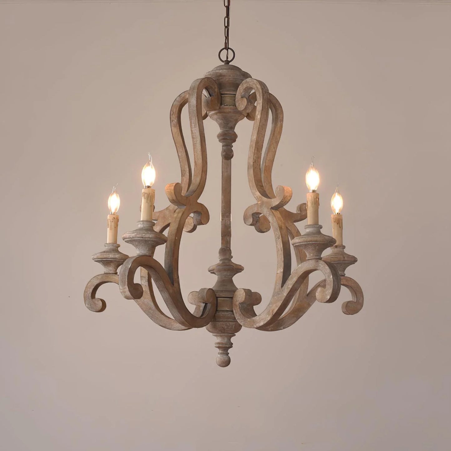 Parrotuncle Wooden Candle Chandelier