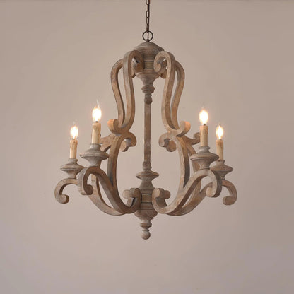 Parrotuncle Wooden Candle Chandelier