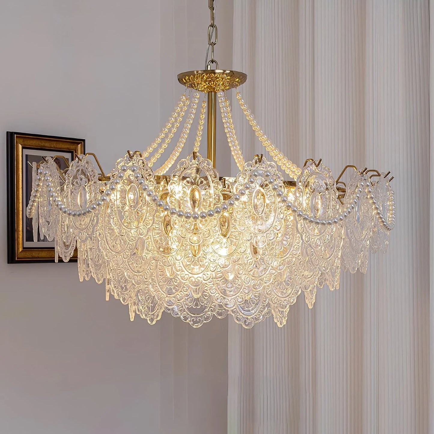 Pearls Glass Chandelier