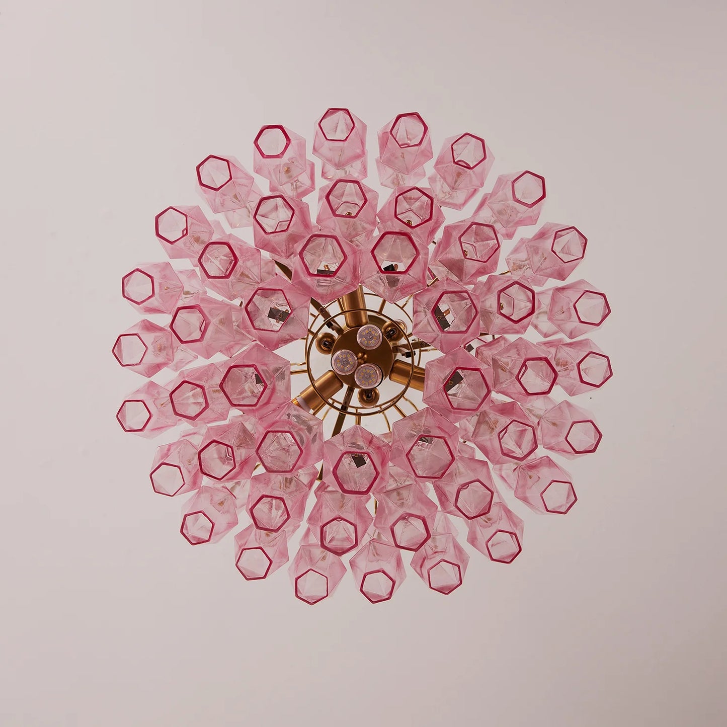 Pink Murano Glass Prism Chandelier