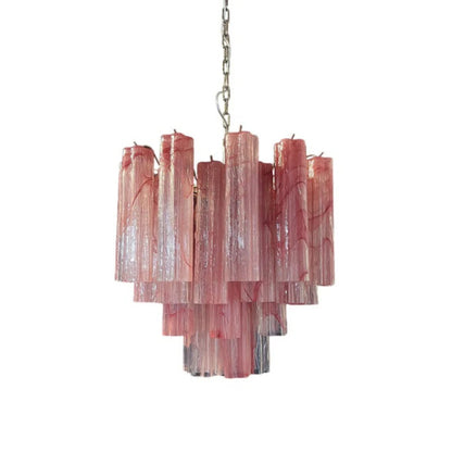 Pink Murano Tubes Chandelier